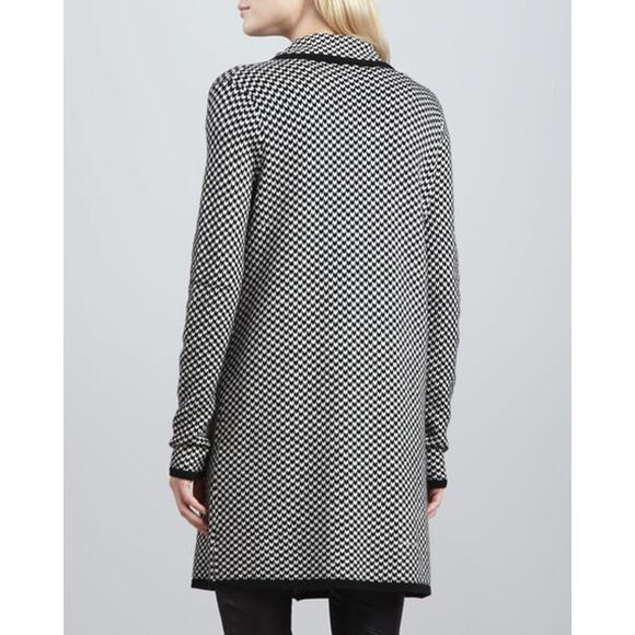 Joie Yanet Tweed Sweater size Large Open Houndstooth Wool Cashmere MSRP $220 - Picture 2 of 8